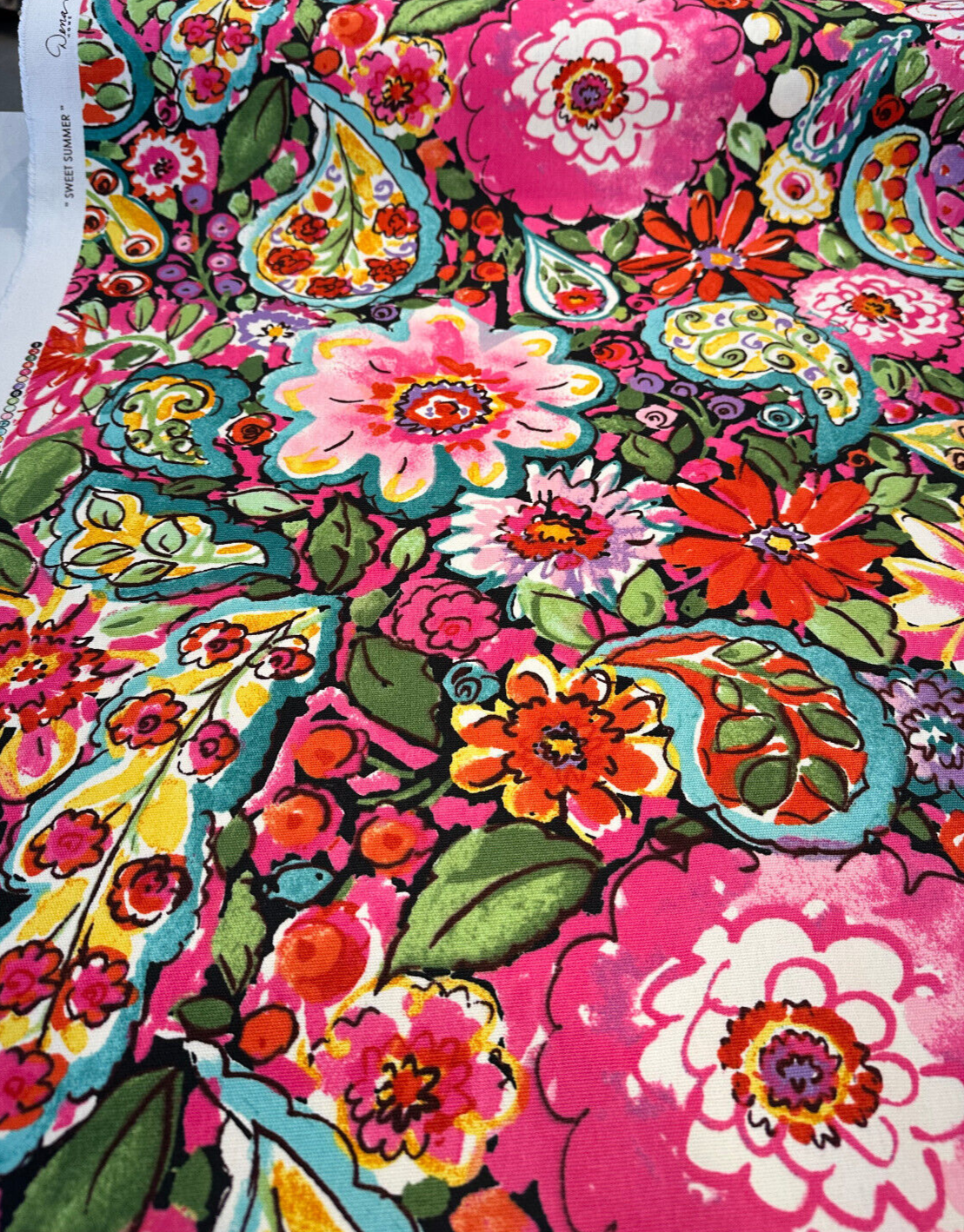 Waverly Sweet Summer Black Licorice Floral Drapery Upholstery